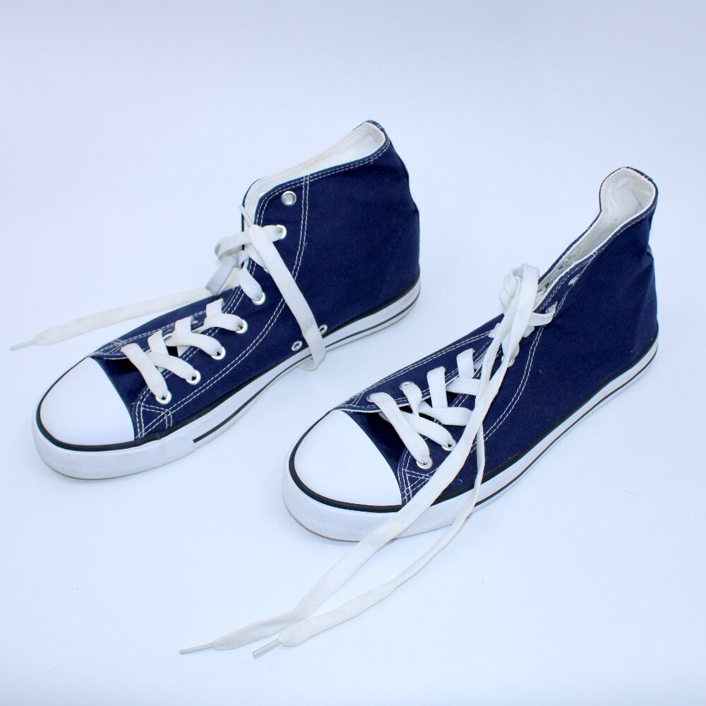 ZGR SNEAKERS ZY-K21023M Blue/White High Top Canvas Running Shoes